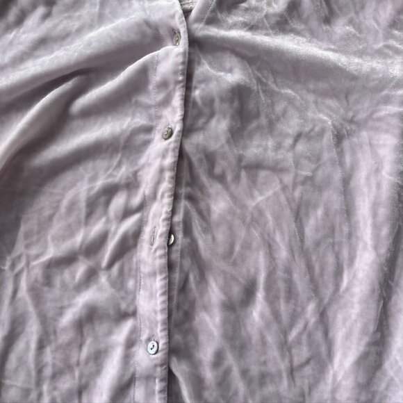 ** Eileen Fisher Velour Button Down Tunic Top Shirt Blouse Powder Pink Sz XL - Picture 6 of 12